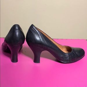 Soft Black Leather Heels Like New